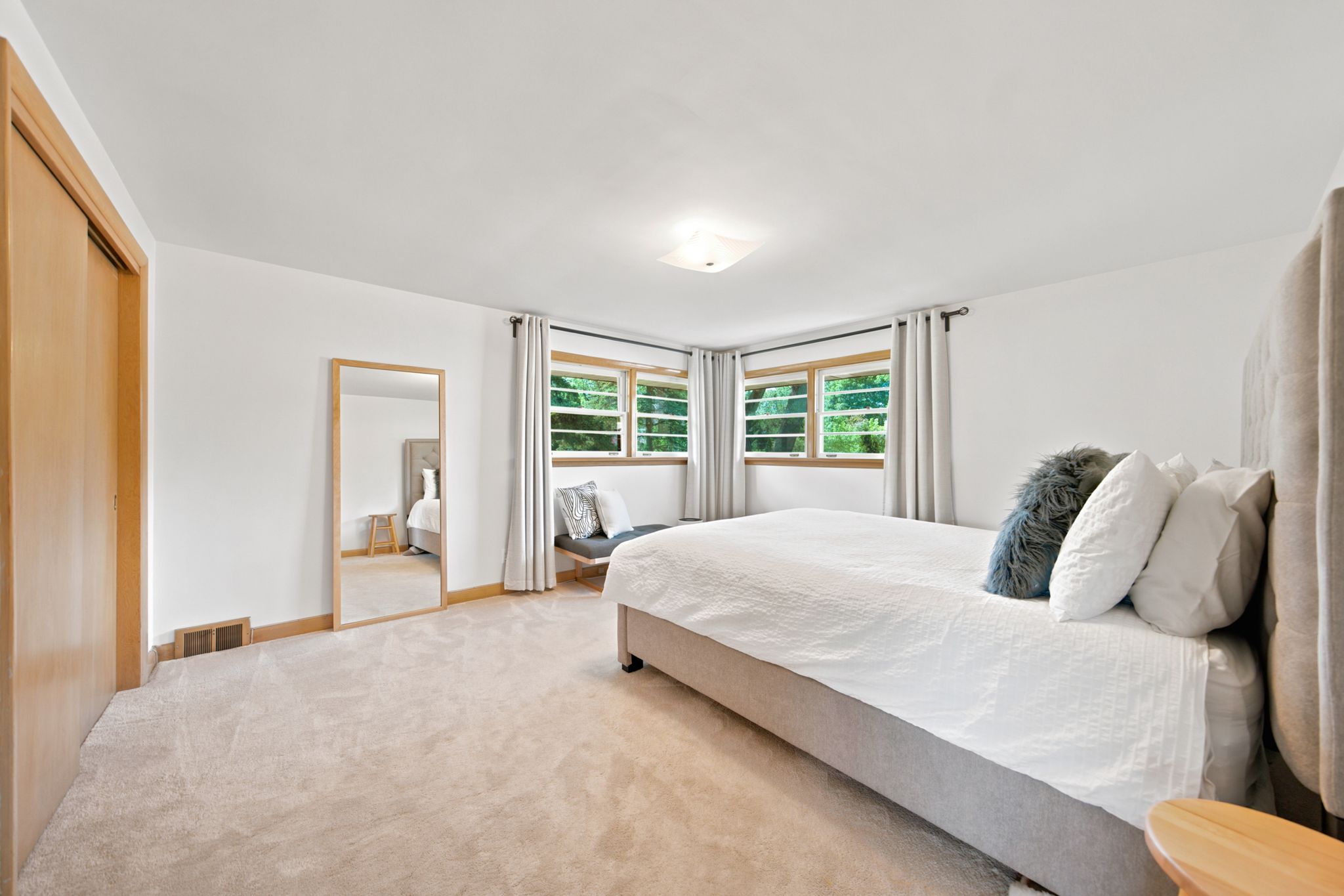 Bright bedroom with generous natural light